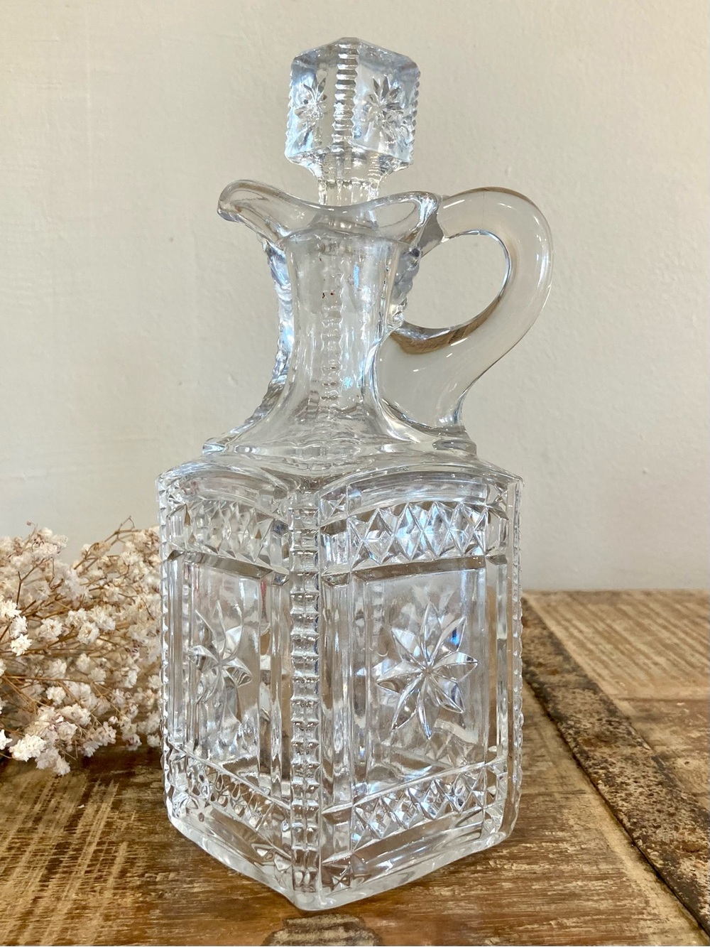 Antique Model Flint Glass Co Grace Pattern Decanter EAPG, Circa 1899-1902